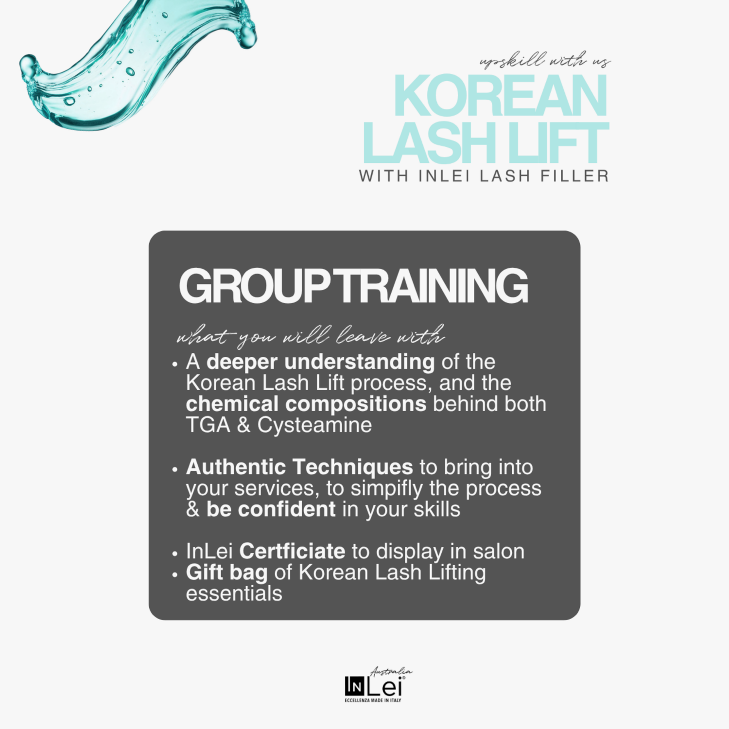 GROUP TRAINING: Korean Lash Lifts with InLei Lash Filler